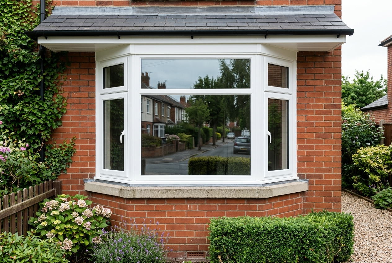 uPVC bay window on British home